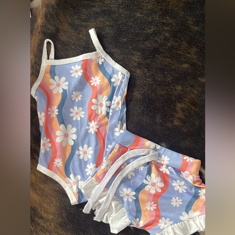Girls flower summer outfit